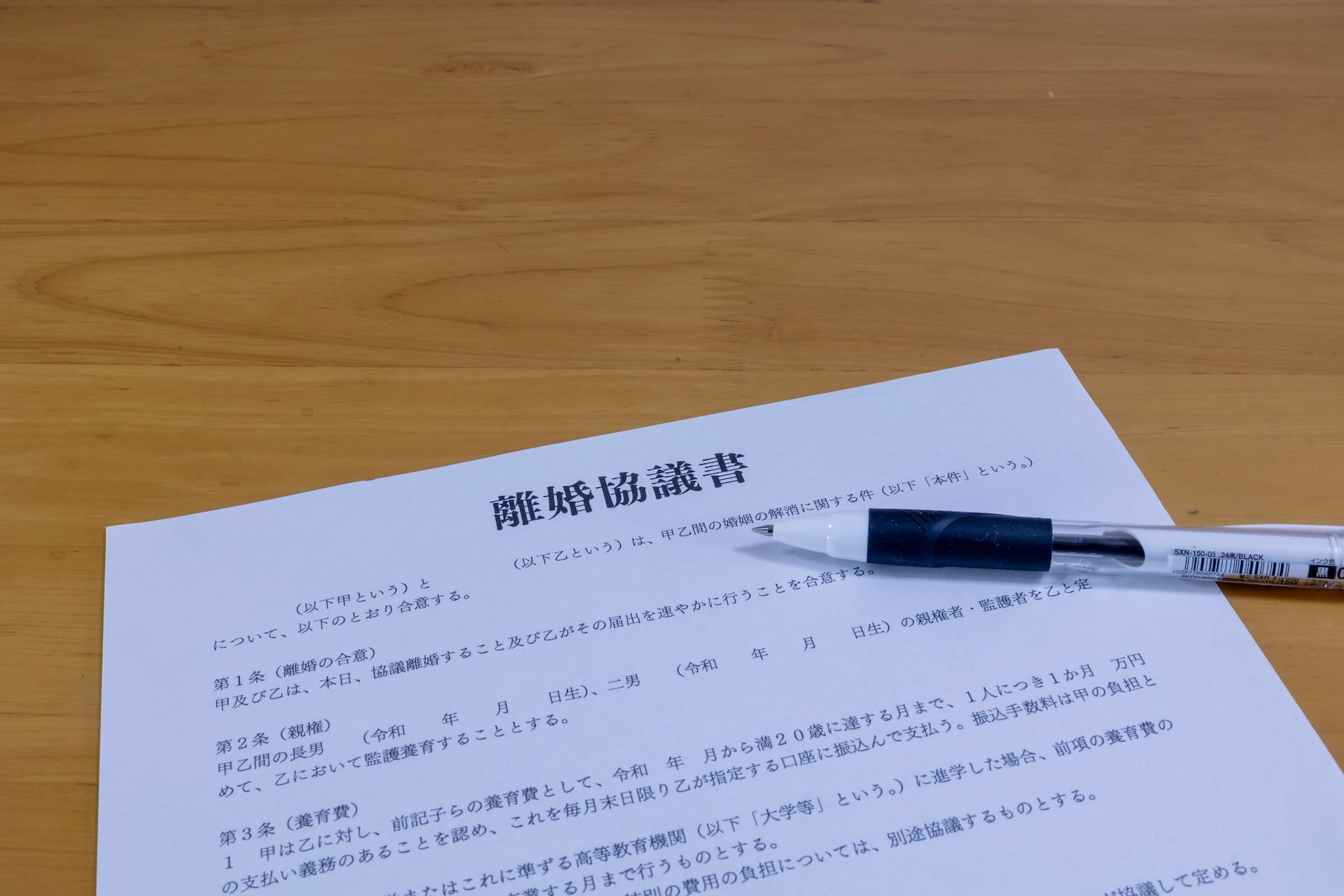 離婚協議書の文案作成、署名・押印サポート